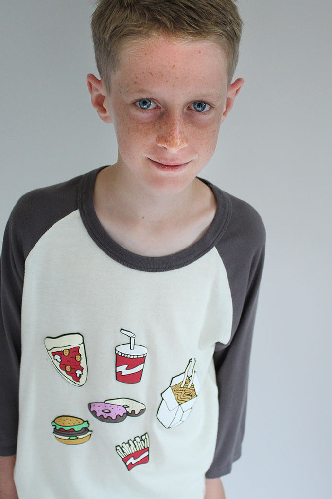 Fast Food Vintage Raglan Tee - Bam Kids