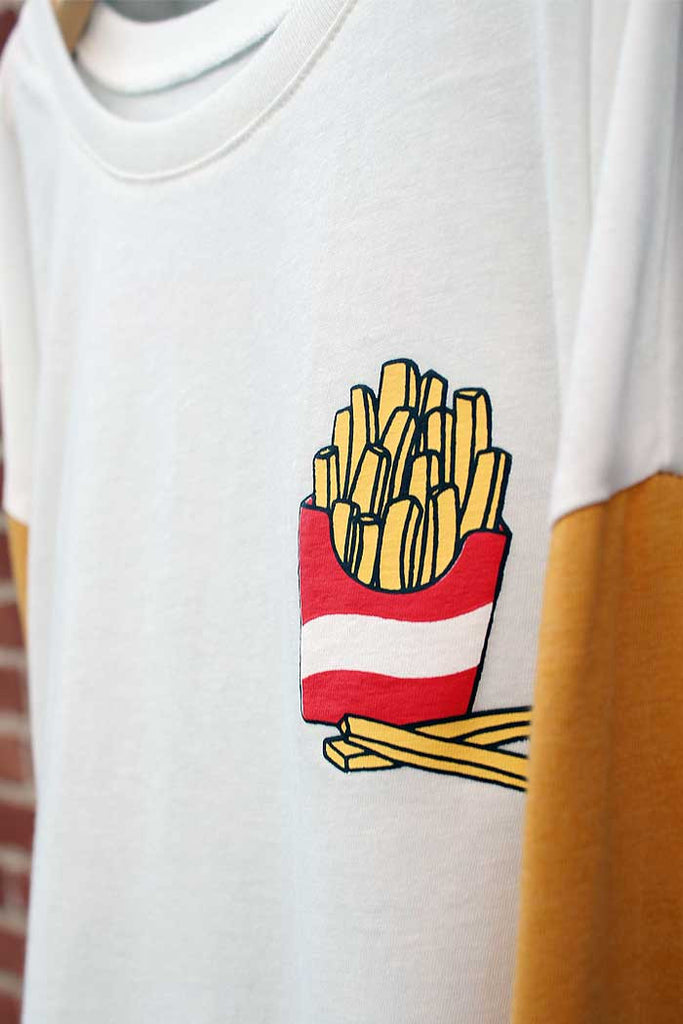 French Fries Drop Shoulder Tee - Bam Kids