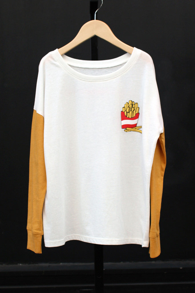 French Fries Drop Shoulder Tee - Bam Kids