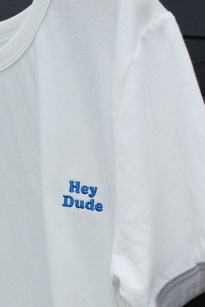 Hey Dude Embroidery Vintage Ringer Tee - Bam Kids
