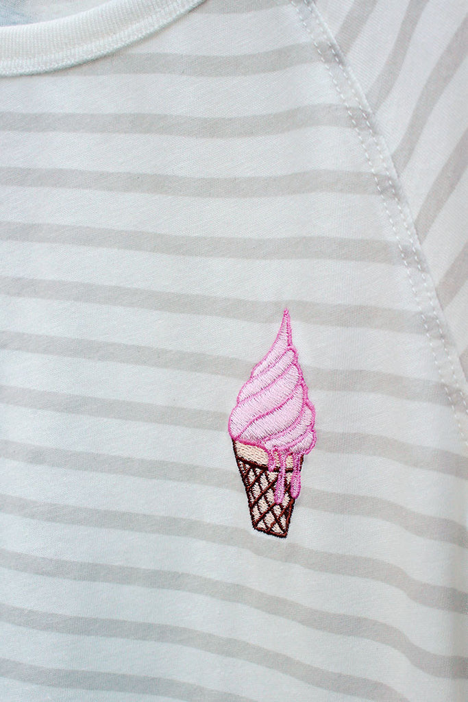Ice Cream Embroidery Tee - Bam Kids