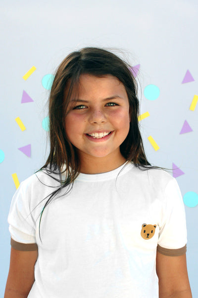 Teddy Bear Vintage Ringer Tee - Bam Kids