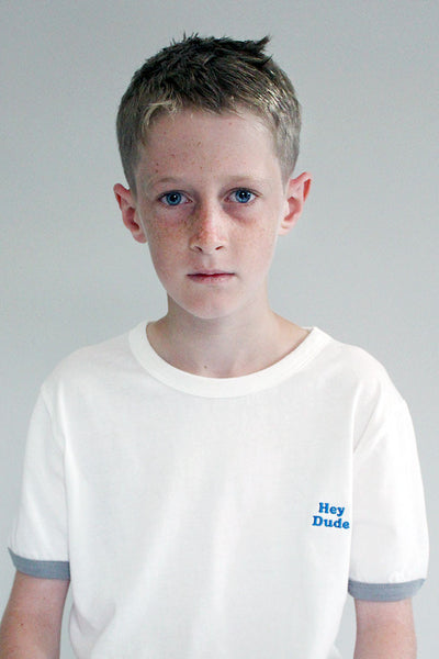 Hey Dude Embroidery Vintage Ringer Tee - Bam Kids